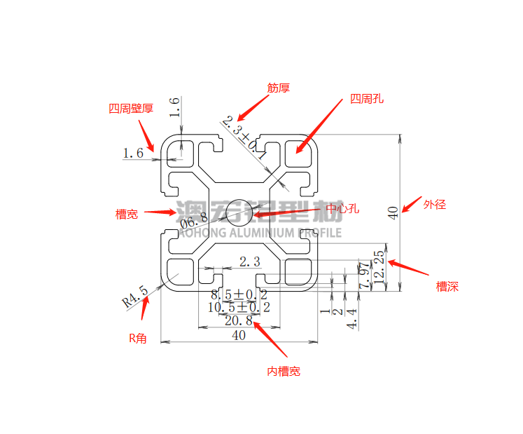 工業鋁型材CAD參數