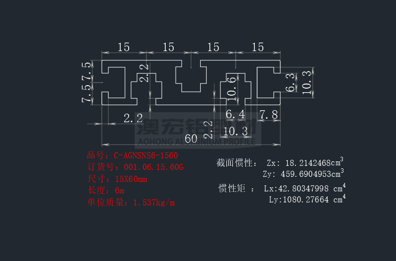 國標1560工業鋁型材